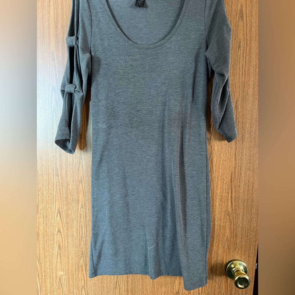 Grey Dress with cut out sleeves size M
